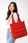 SCARLET Puffed  Tote  Bag