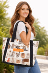 Meow Luxe Carryall Printed tote bag
